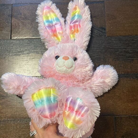 Build a bear Pawsome pink bunny colorful ears plush stuffed animal Easter spring - Picture 2 of 10